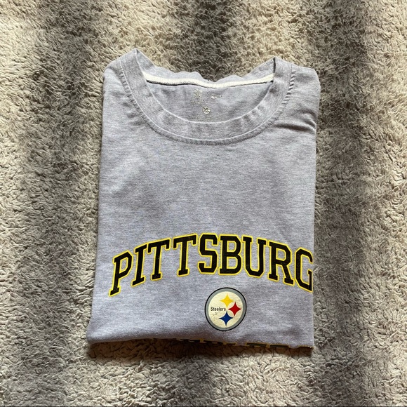 NFL Pittsburgh Steeler Tee Mens XL Grey Yellow - Picture 4 of 6
